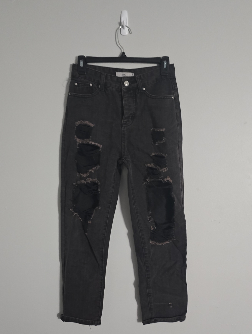 Adika Washed Charcoal Ripped Skinny Jeans